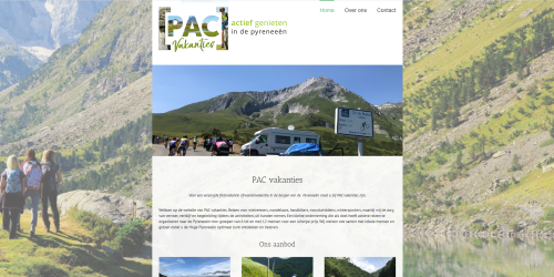 Printscreen website Pac vakanties