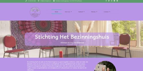 Printscreen website Bezinningshuis