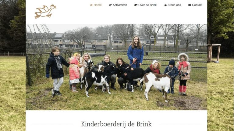 Printscreen website Kinderboerderij de Brink
