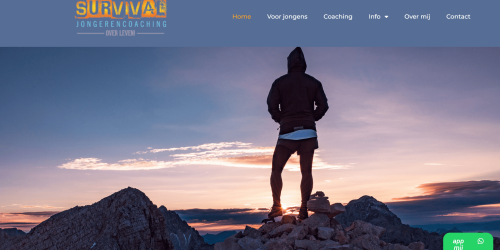 Printscreen website Survival Jongerencoaching