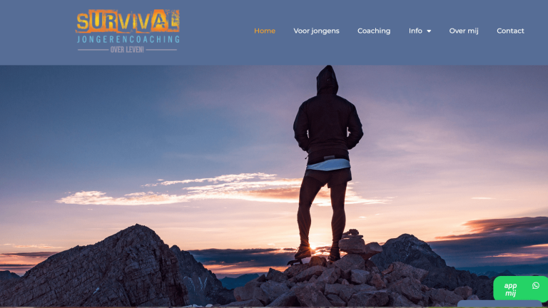 Printscreen website Survival Jongerencoaching